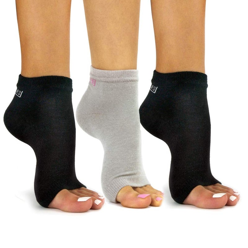 Freetoes Toeless Socks- 3 Pairs (Black & Grey) - Image 1
